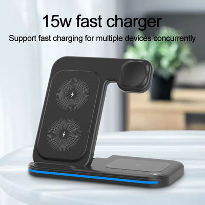 15W Fast Charging Multifunction 3 In 1 Foldable Wireless Charger Stand For Iphone 15 14 13 11 Pro Max