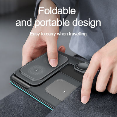 15W Fast Charging Multifunction 3 In 1 Foldable Wireless Charger Stand For Iphone 15 14 13 11 Pro Max