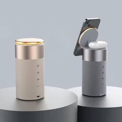 3 in 1 Wireless Charger with HD BT Speaker and LED Warm Light QC3.0 Function Output 5W/7.5W/10W/15W