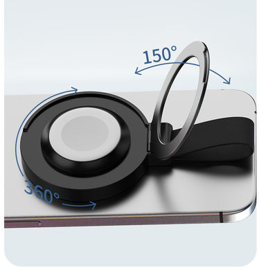 2 In 1 Foldable Mini Magnetic Finger Ring Wireless Charger with ABS PC Aluminum Alloy Material