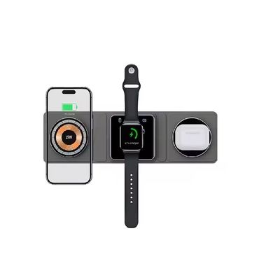 Foldable 3-1 Wireless Charger Station for Multi Device Smart Charging
