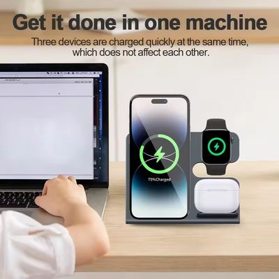 15W Magnetic Wireless Charger 3 In 1 Wireless Charging Stand Cell Phone Charger Fast Charging Short Circuit Protection