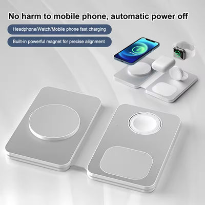 3 in 1 Wireless Charger Station for Mobile Phone , Foldable 15W Magnetic Charger 2024