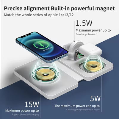 3 in 1 Wireless Charger Station for Mobile Phone , Foldable 15W Magnetic Charger 2024