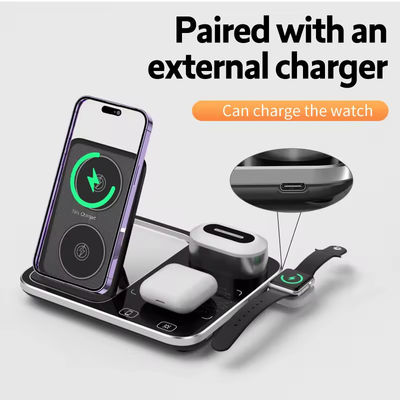 Multi-Function Wireless Charger With Night Light 3 In 1 Magnetic for AirPods and iWatch Type C Input Port 5W