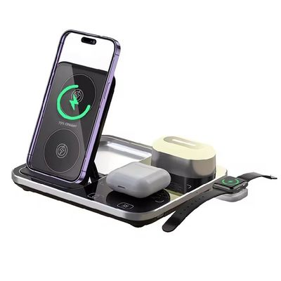 3 In 1 Charging Station Foldable Portable Wireless Charger Magnetic Wireless Charger with Type C Input Port