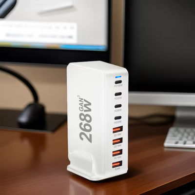 268w GAN Multiple Ports Usb 5c 3a Desktop Laptop Power Adapter with ABS PC Material