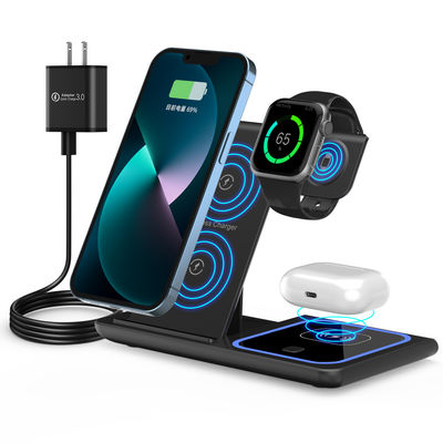 3 in 1 Mobile Phone Fast Charging Magnetic Wireless Charger Foldable and Portable Output 5W/7.5W/10W/15W Protection