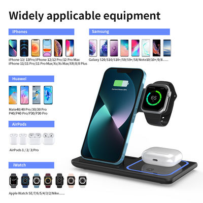 3 in 1 Mobile Phone Fast Charging Magnetic Wireless Charger Foldable and Portable Output 5W/7.5W/10W/15W Protection