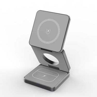 3-In-1 Foldable Magnetic Wireless Multifunction Fast Charger Stand for Smartphone Private Mold USB-Type C Input Port