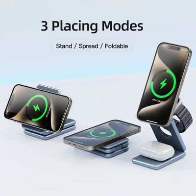 Smartphone Multifunction Foldable Magnetic Wireless Portable Charger with 9V/2A Input and Fast Charging Feature