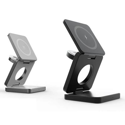 Foldable Magnetic 3 In 1 Wireless Multifunction Fast Charger For Smartphone 15W Max Output