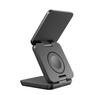 Lightweight Aluminum 3-In-1 Foldable Magnetic Wireless Charger for Fast Phone Charging