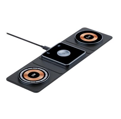 Black 15W Maximum Output Power Foldable Wireless Charger 3 In 1 for Portable Phones