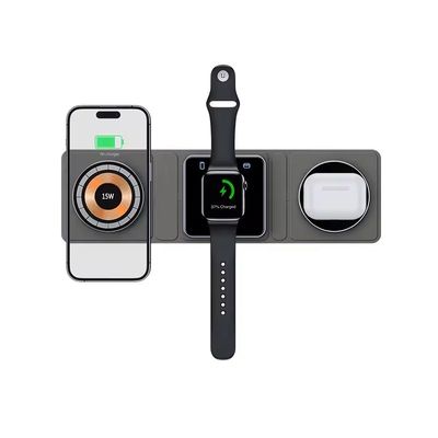 Portable 3 in 1 Wireless Charger Foldable Design for Phone Watch and Earphone 15W Fast Charging
